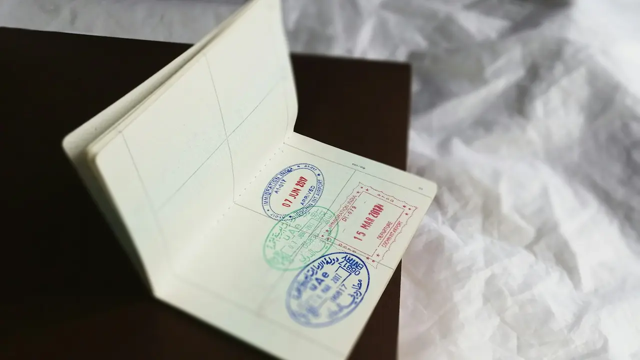 Official document with stamps for an international procedure