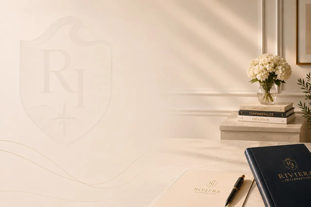 Riviera Interpreting office, precision and confidentiality