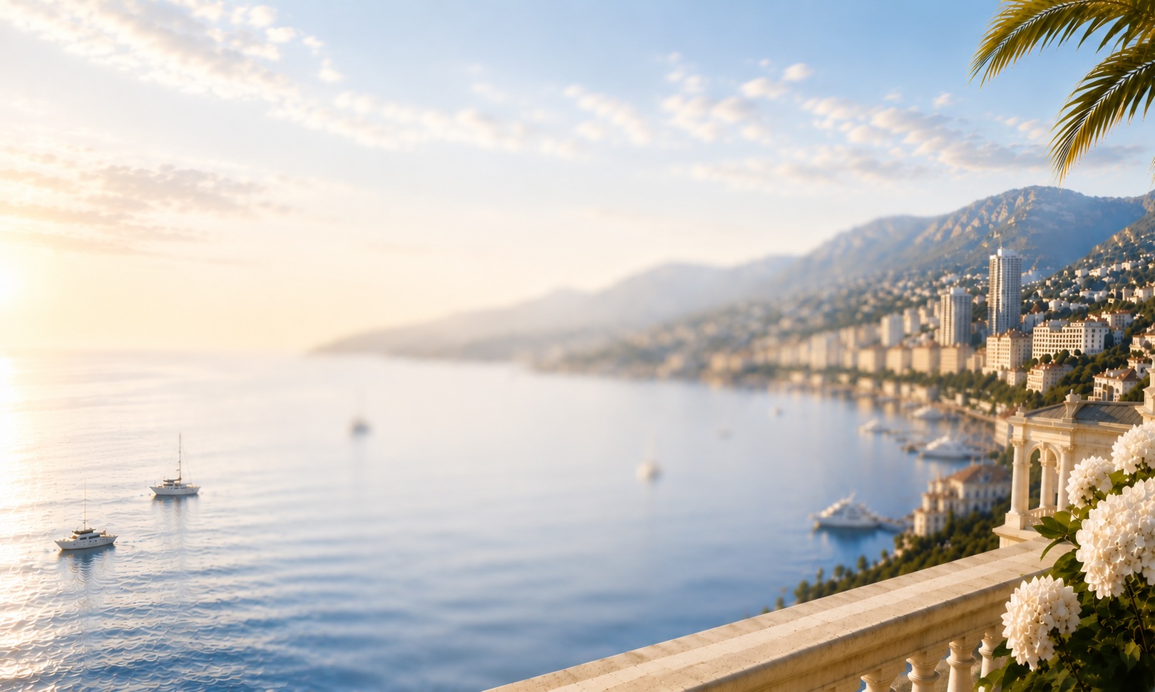 Monaco, yachts et terrasses face à la mer