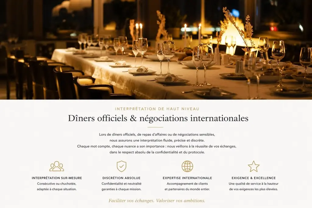 Fiche — Dîners officiels et négociations internationales