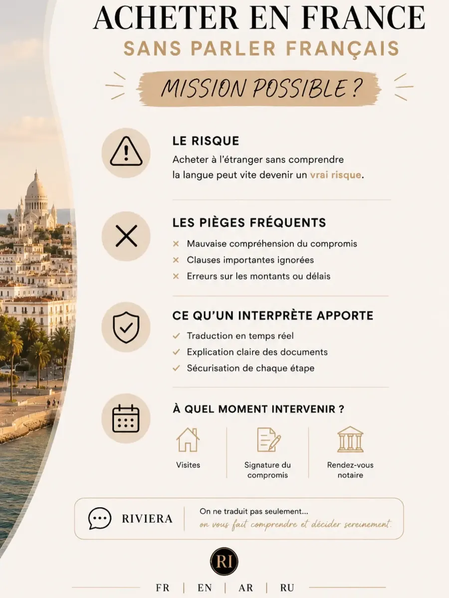 Fiche — Acheter en France sans parler français