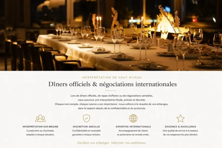 Fiche — Dîners officiels et négociations internationales